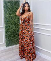 Vestido animal print tecido suede Vestido animal print tecido suede