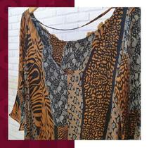 Vestido animal print Tecido viscose
