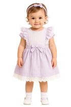 Vestido aniversário bebê Festa Renda Laço Luxo Papilloo