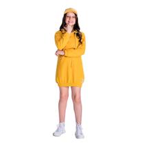 Vestido anorak de moletom mostarda mylu teen