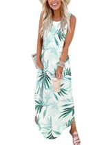 Vestido ANRABESS Vestido de verão casual solto sem mangas Maxi Beach Vestido ANRABESS Vestido de verão casual solto sem mangas Maxi Beach