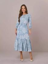 Vestido antonela tata martello viscose azul