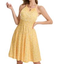 Vestido ANYFITTING Halter com bolsos de sutiã embutidos para mulheres Vestido ANYFITTING Halter com bolsos de sutiã embutidos para mulheres