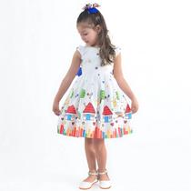 Vestido Aquarela Lápis De Cor Formatura ABC Festa Luxo - Várias Cores