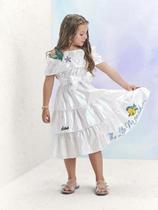 Vestido Ariel Pequena Sereia Disney Babados Luxo Infantil