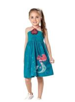 Vestido Ariel Pequena Sereia Infantil Menina com Concha Brilhosa em Lantejoula - Malwee Kids