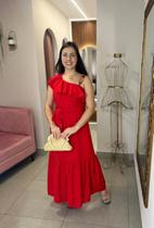 Vestido arizona viscose vermelho secia