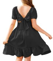 Vestido Arshiner Big Girls Spring Black de manga curta 10-11Y