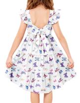 Vestido Arshiner Butterfly Toddler Summer Beach Girl 2T de algodão
