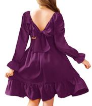 Vestido Arshiner Girls Christmas Ruffle Bainha Off Shoulder Purple 6
