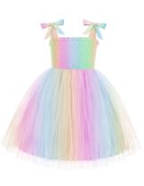 Vestido Arshiner para crianças e meninas Rainbow Tulle Tutu Party de 2 a 3 anos