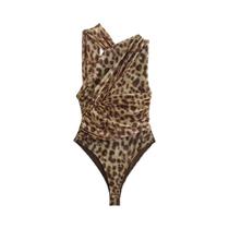Vestido Assimétrico de Malha com Estampa Leopardo - Decote Nas Costas - Modelo Sexy para Verão