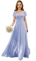 Vestido Augday Bridesmaid Flower Girl Chiffon Lavender tamanho 4 Vestido Augday Bridesmaid Flower Girl Chiffon Lavender tamanho 4
