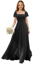Vestido Augday Chiffon Bodice Flower Girl Preto Tamanho 16 Vestido Augday Chiffon Bodice Flower Girl Preto Tamanho 16