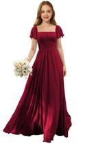 Vestido Augday Chiffon Bodice Flower Girl Wine Red Tamanho 16 Vestido Augday Chiffon Bodice Flower Girl Wine Red Tamanho 16