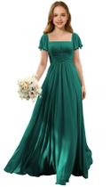 Vestido Augday Long Chiffon Bridesmaid Flowy Girl tamanho 12 Vestido Augday Long Chiffon Bridesmaid Flowy Girl tamanho 12