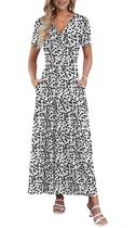 Vestido AUSELILY Floral Longo e Fluido até o Tornozelo Vestido AUSELILY Floral Longo e Fluido até o Tornozelo