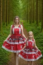 Vestido Avental Suspensorio xadrez mãe e filha combinando Vestido Avental Suspensorio xadrez mãe e filha combinando