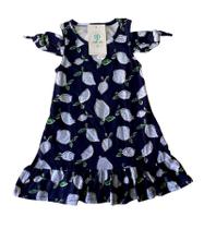 Vestido Azul Estampa Limão Tam.1 Vestido Azul Estampa Limão Tam.1