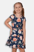 Vestido Azul Floral com Laço - Big Bless Vestido Azul Floral com Laço - Big Bless