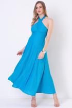 Vestido azul frente única lasie 95% poliéster, 5% elastano forro 100%poliéster