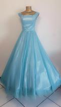 Vestido Azul fronzem