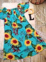 Vestido azul girassol