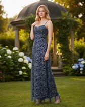 Vestido Azul Marinho Chiffon Madrinha Formatura Festa 2B