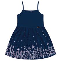 Vestido Azul Marinho Flores Kiko E Kika