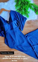 Vestido Azul marinho longo tecido duna