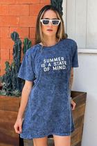 Vestido Azul Marmorizado Summer Hawewe Vestido Azul Marmorizado Summer Hawewe