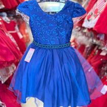 Vestido azul royal infantil luxo para festas e casamentos 4 ao 12