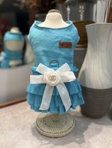 Vestido Azul Turquesa Inspiração para cachorro e gato TAM:G