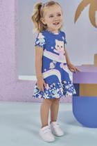 Vestido Baby Estampado Azul Verão-KUKIÊ Vestido Baby Estampado Azul Verão-KUKIÊ