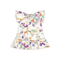 Vestido baby menina floresta off white TAM M