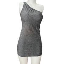 Vestido Balada Feminino Um Ombro Só Lurex Curto Com Brilho Vestido Balada Feminino Um Ombro Só Lurex Curto Com Brilho