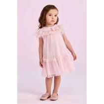 Vestido Ballerine Rosa Claro em Tule - Petit Cherie
