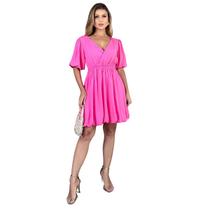 Vestido Balone Feminino Curto Com Forro Manga Curta Balone