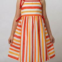 Vestido Bambole Menina Infantil c Bandana Cor:Listrado VermelhoTamanho:6 anos