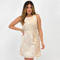 Vestido Bana Bana Regata Curto Estampado com Cinto Feminino