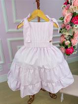 Vestido Banana Club Amelia Xadrez Rosa Bebê - Tecido Misto Vestido Banana Club Amelia Xadrez Rosa Bebê - Tecido Misto