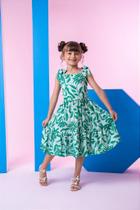 Vestido Banana Club Dandara Verde Feminino para Crianças Vestido Banana Club Dandara Verde Feminino para Crianças