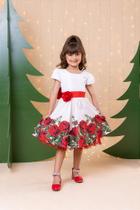 Vestido Banana Club Fernanda Branco Floral - Tecido Microfibra Vestido Banana Club Fernanda Branco Floral - Tecido Microfibra