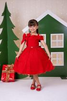 Vestido Banana Club Jessica Vermelho - Natal Festivo para Meninas