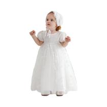 Vestido baptizado bebé menina com gorro, renda, vestidos de baptizado, aniversário Vestido baptizado bebé menina com gorro, renda, vestidos de baptizado, aniversário