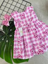 Vestido Barbie rosa com branco Vestido Barbie rosa com branco