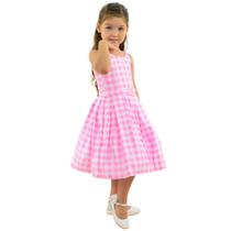 Vestido Barbie Xadrez Vintage: Deixe sua Filha Brilhar
