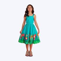 Vestido Barrado Jardim Verde Água Infantil Menina Precoce 5598 Vestido Barrado Jardim Verde Água Infantil Menina Precoce 5598