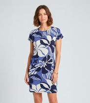 Vestido Básico Com Gola Redonda Infinita Cor Azul Vestido Básico Com Gola Redonda Infinita Cor Azul