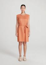 Vestido Básico curto sarjado com amarração Vestido Básico curto sarjado com amarração